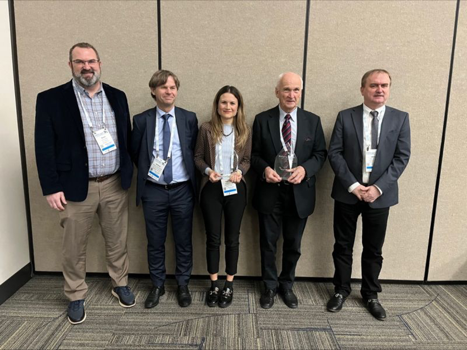 2024 Lifetime Achievement in Chromatography and Emerging Leader in Chromatography Awards ceremony. From left to right: Kevin Schug, Michael Lämmerhofer , Martina Catani, Wolfgang Lindner, Attila Felinger
