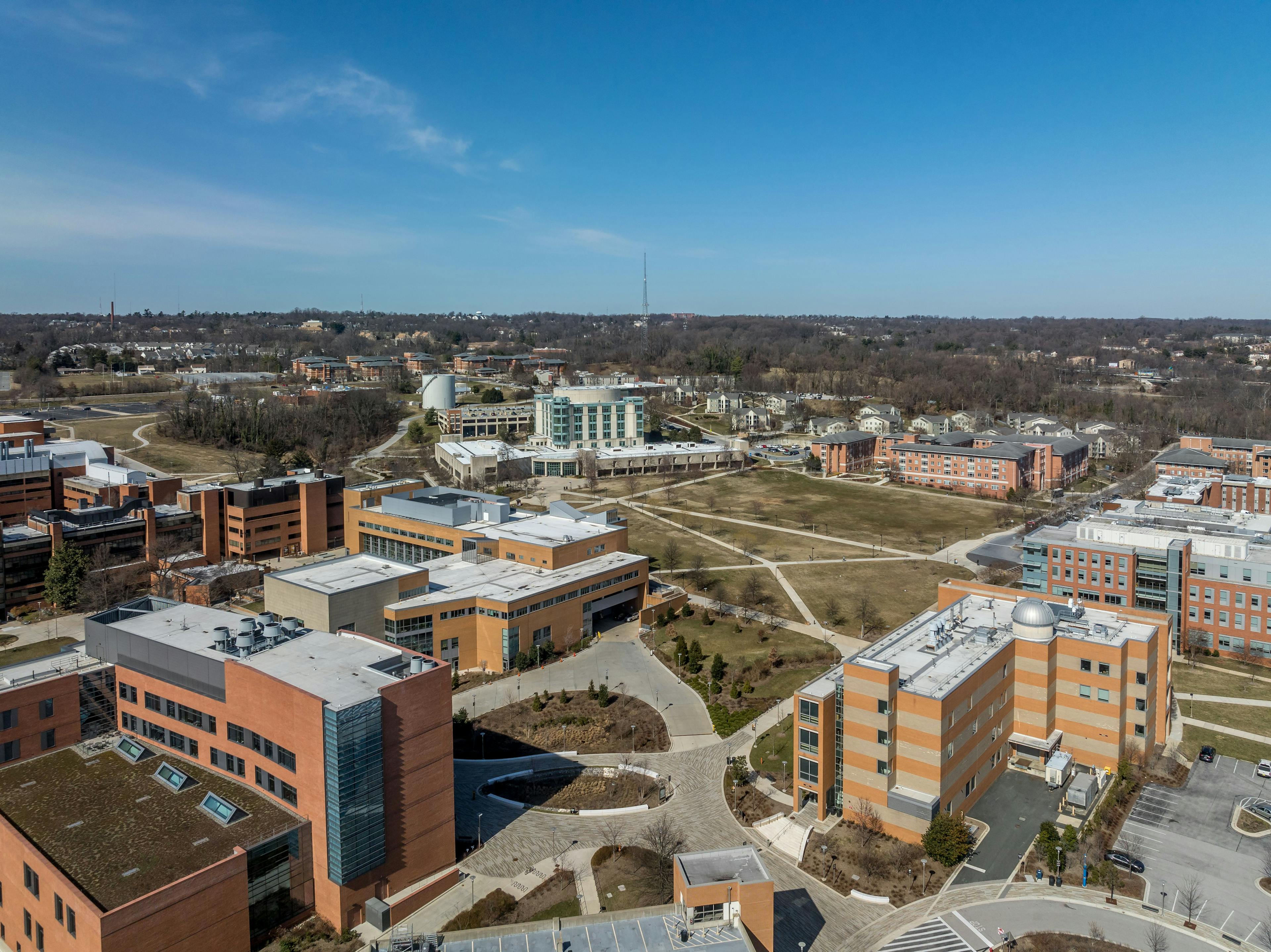 Aerial view of University of Maryland Baltimore County UMBC Catonsville | Image Credit: © vitanovski - stock.adobe.com