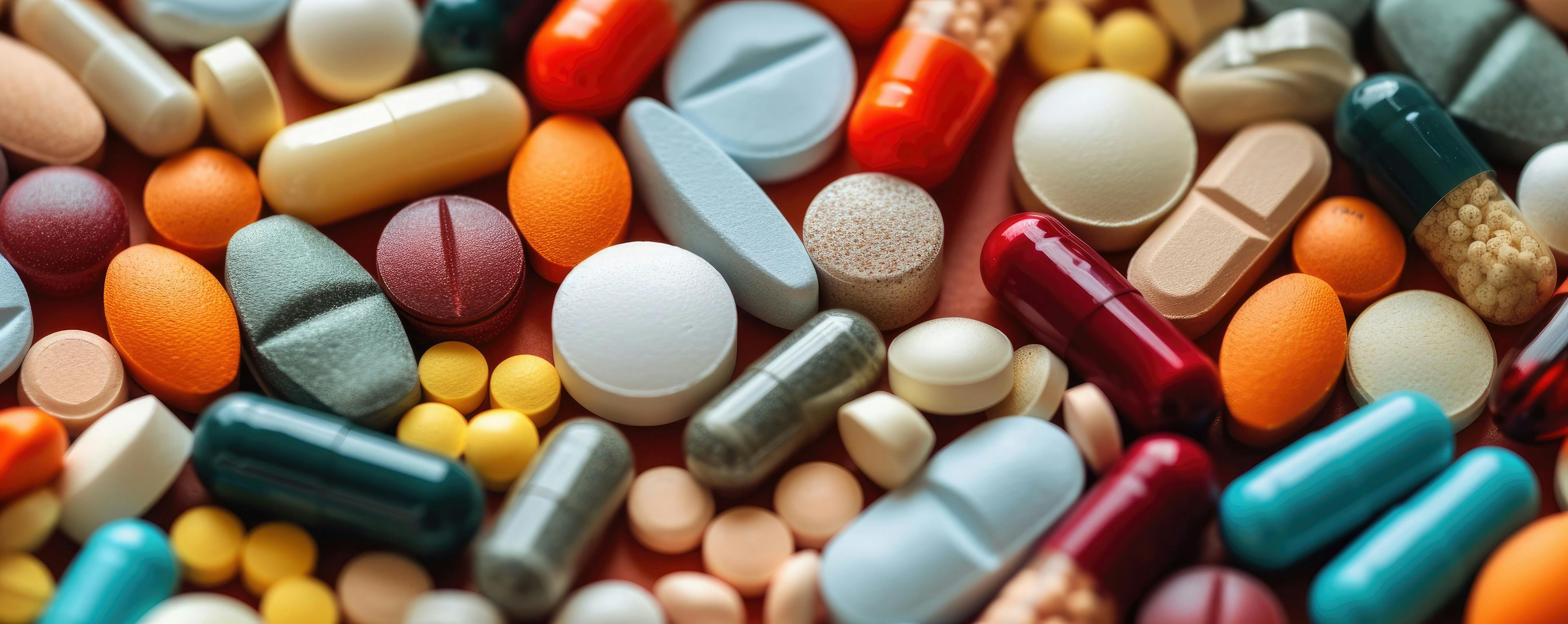 close-up of various pharmaceutical pills and capsules spread out, highlighting the range of modern medicine (Generated with AI) | Image Credit: © chayantorn - stock.adobe.com