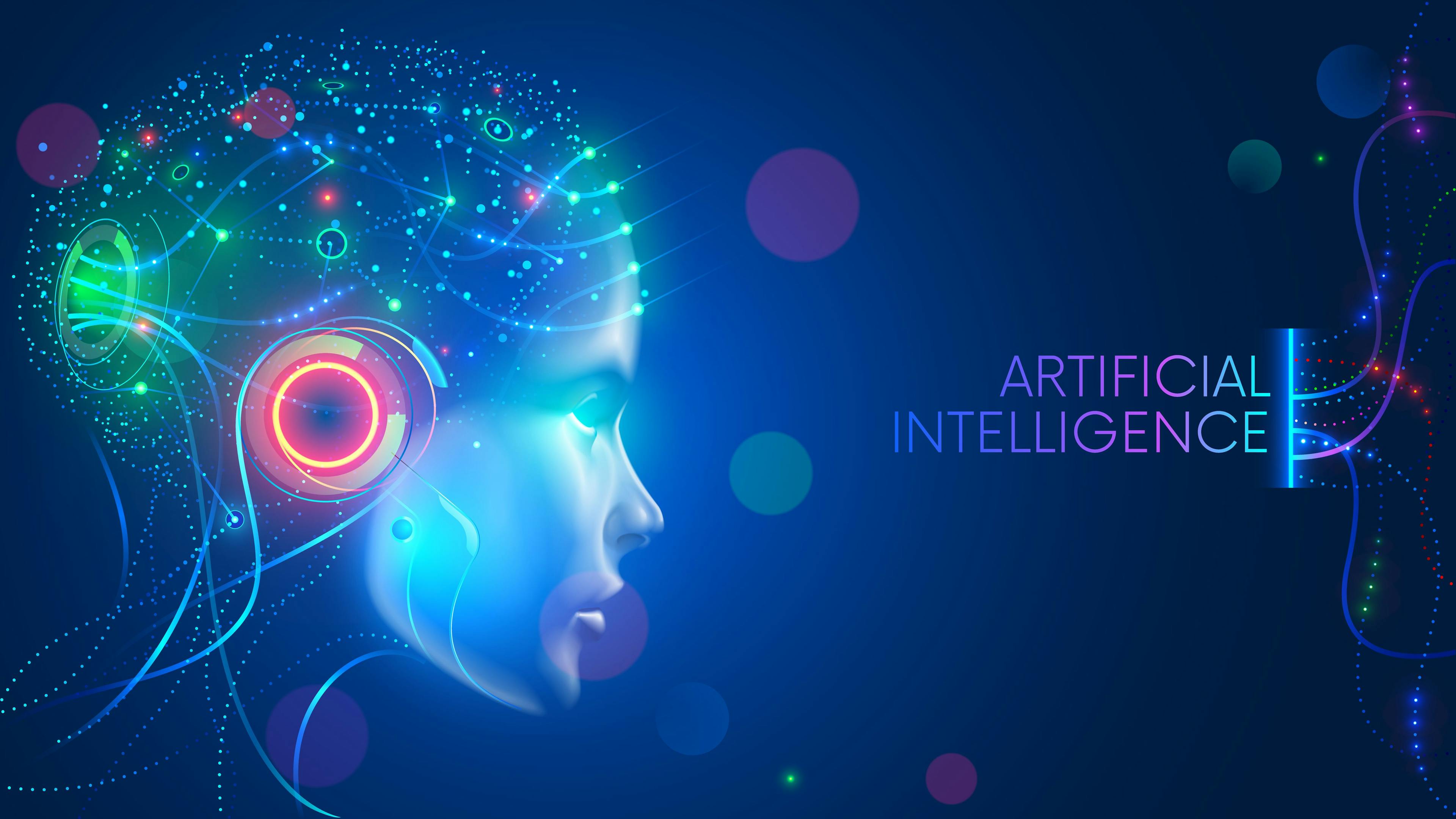 Artificial intelligence in humanoid head with neural network thinks. AI with Digital Brain is learning processing big data, analysis information. Face of cyber mind. Technology background concept. | Image Credit: © AndSus - stock.adobe.com