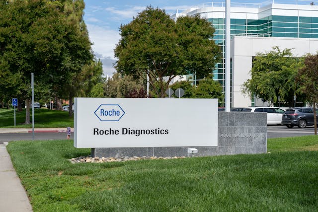 Roche Diagnostics headquarters in Pleasanton, CA, USA - June 12, 2023. Roche Diagnostics is a division of Roche, a Swiss multinational healthcare company. | Image Credit: © JHVEPhoto - stock.adobe.com